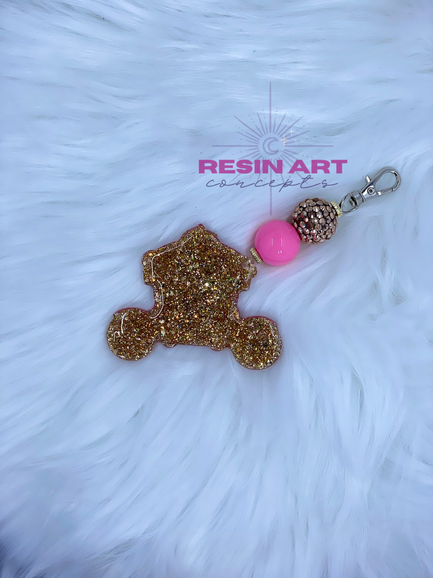 Princess Carriage keychain with Bubble Beads